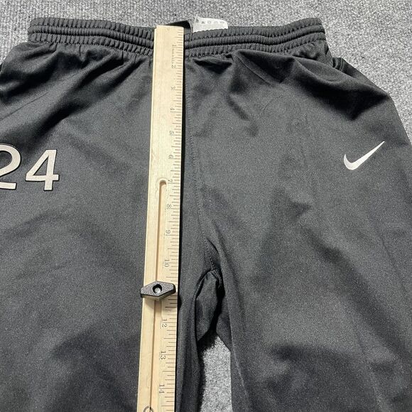 Nike Dri-Fit Track Pants Mens Small Black Zip Ankle 24 Logo Training 588501-010 - Picture 6 of 12